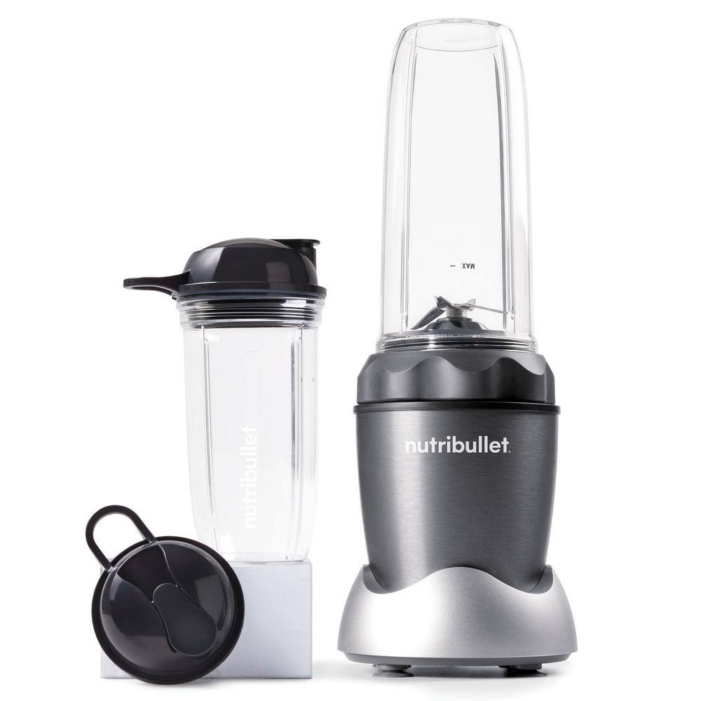 NutriBullet Pro 1000 32 oz. Single Speed Gray Blender with 24 oz. Cup and Lids NB-50100C