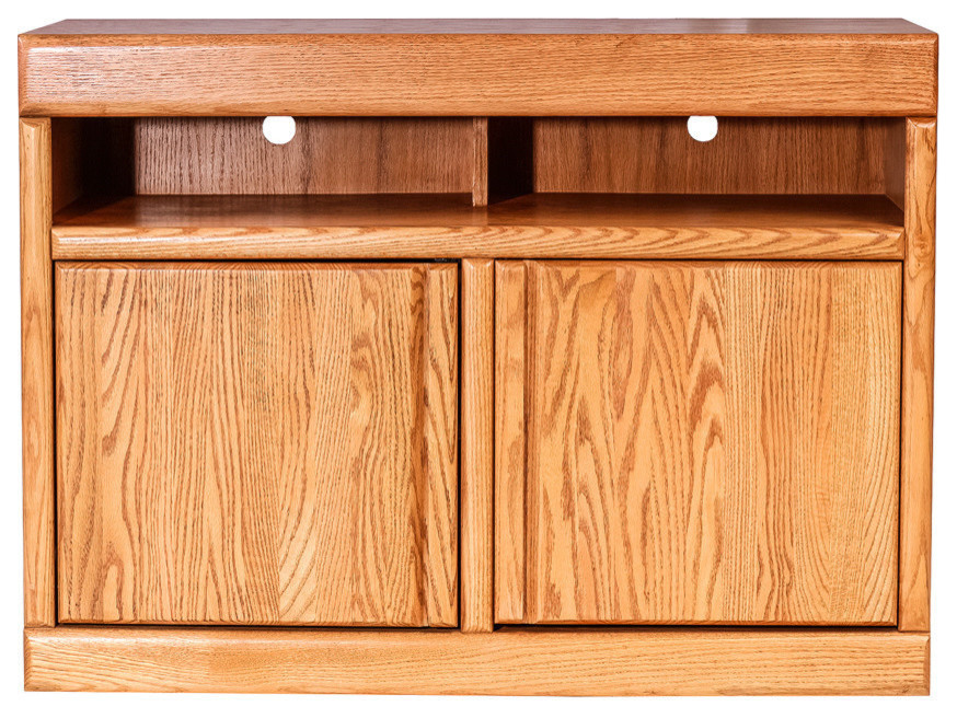 Bullnose Oak TV Cart   Rustic   Entertainment Centers And Tv Stands   by Oak Arizona  Houzz