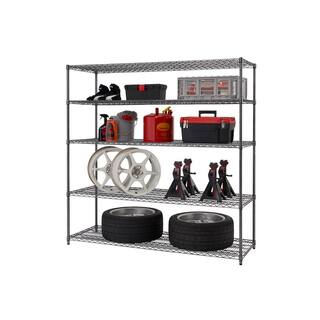 TRINITY PRO Black 5-Tier Steel Wire Garage Storage Shelving Unit (72 in. W x 72 in. H x 24 in. D) TBFPBA-0948