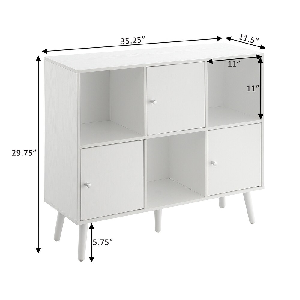 Convenience Concepts Xtra Storage 3x2 3 Door Cabinet Console Table