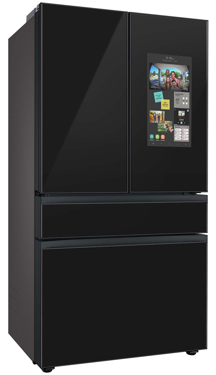  23 Cu. Ft. BESPOKE Counter Depth 4-Door French Door Refrigerator - Custom Panel-Ready With Charcoal Glass Family Hub Panel