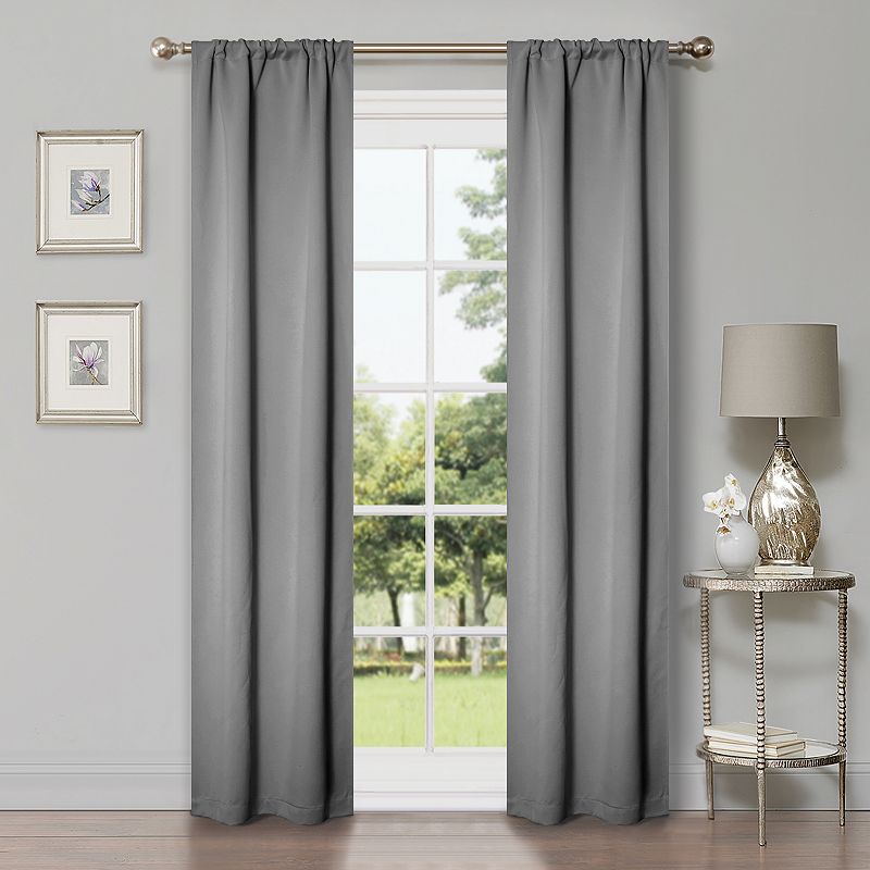 Superior Solid Insulated Thermal Blackout Rod Pocket Curtain Set