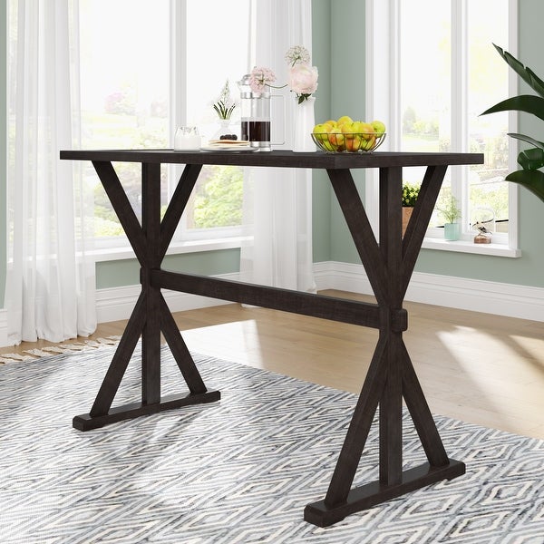 3-Piece Counter Height Wood Kitchen Dining Table Set with 2 Stools