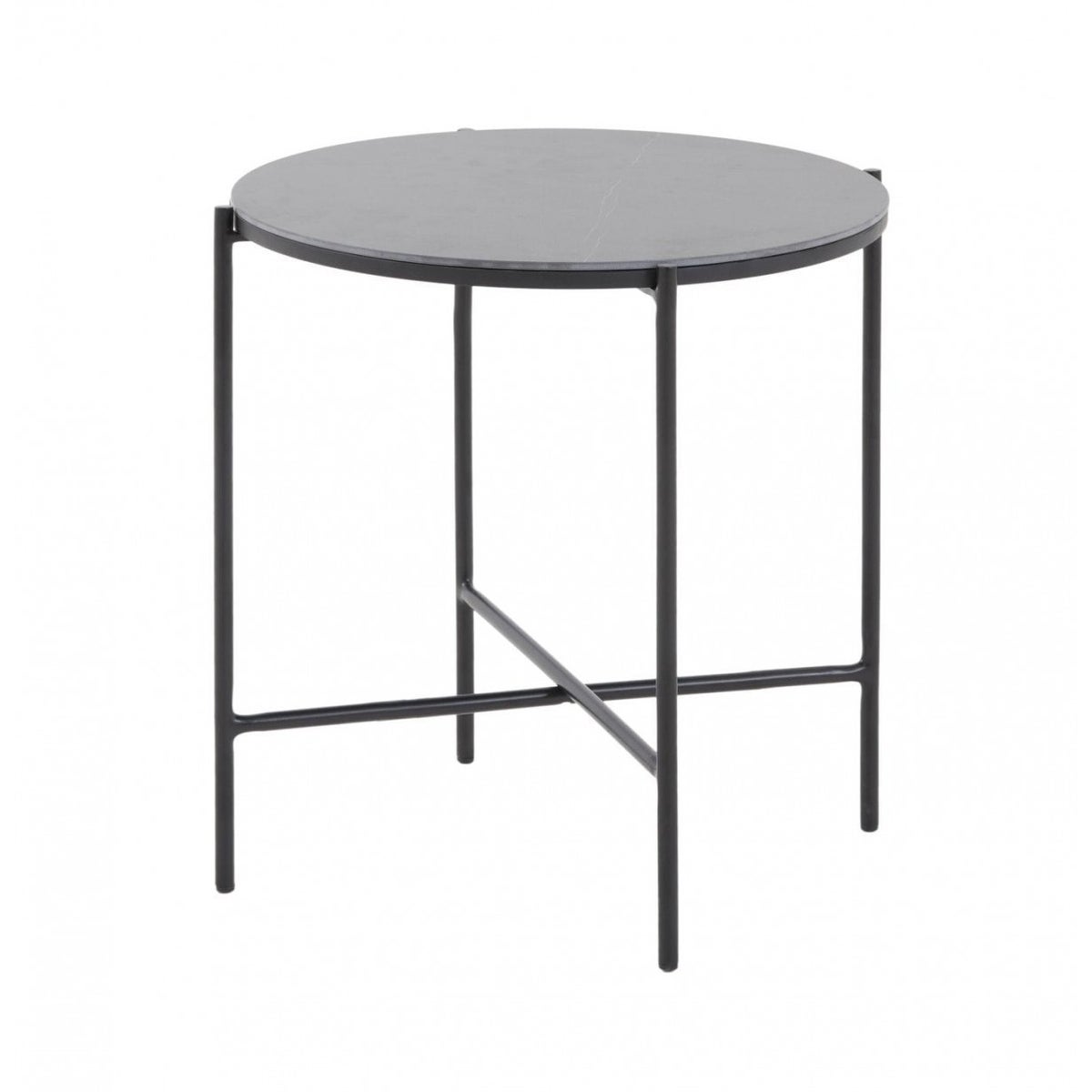 Modern Industrial Black Round Ceramic Side Table - 20