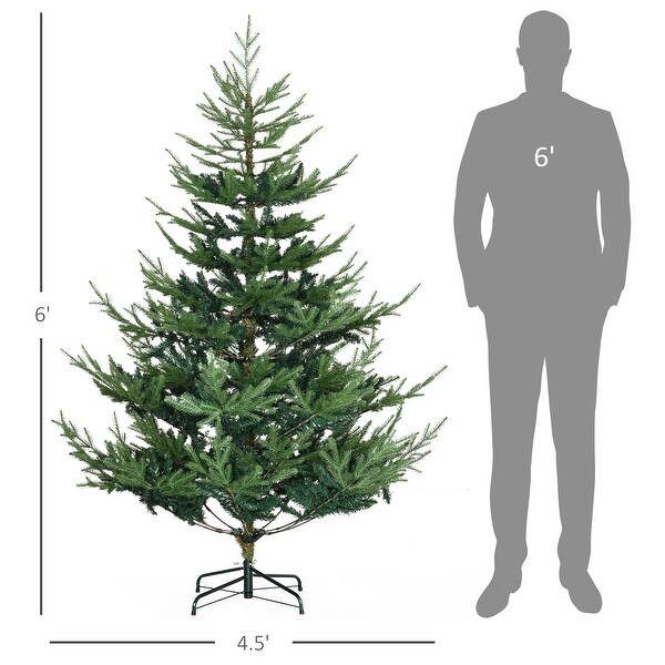 HOMCOM 6 ft. Artificial Unlit Christmas Tree with Stand