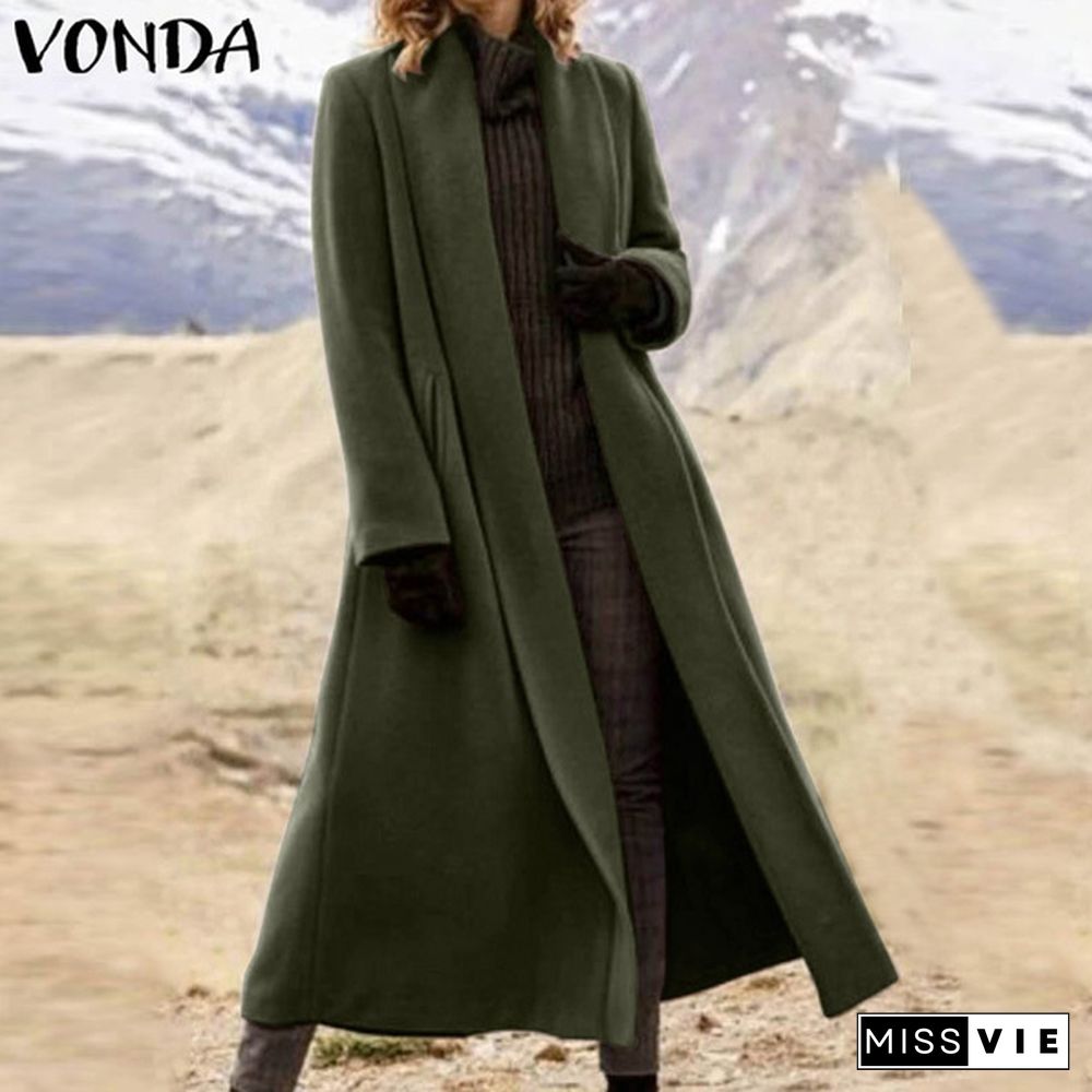 Women Long Trench Coats Long Sleeve Cardigan Jackets Female Blazers Winter Overcoats Outerwear Veste Femme Plus Size