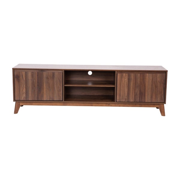 TV Stand with Adjustable Middle Shelf - Dual Soft Close Storage Doors