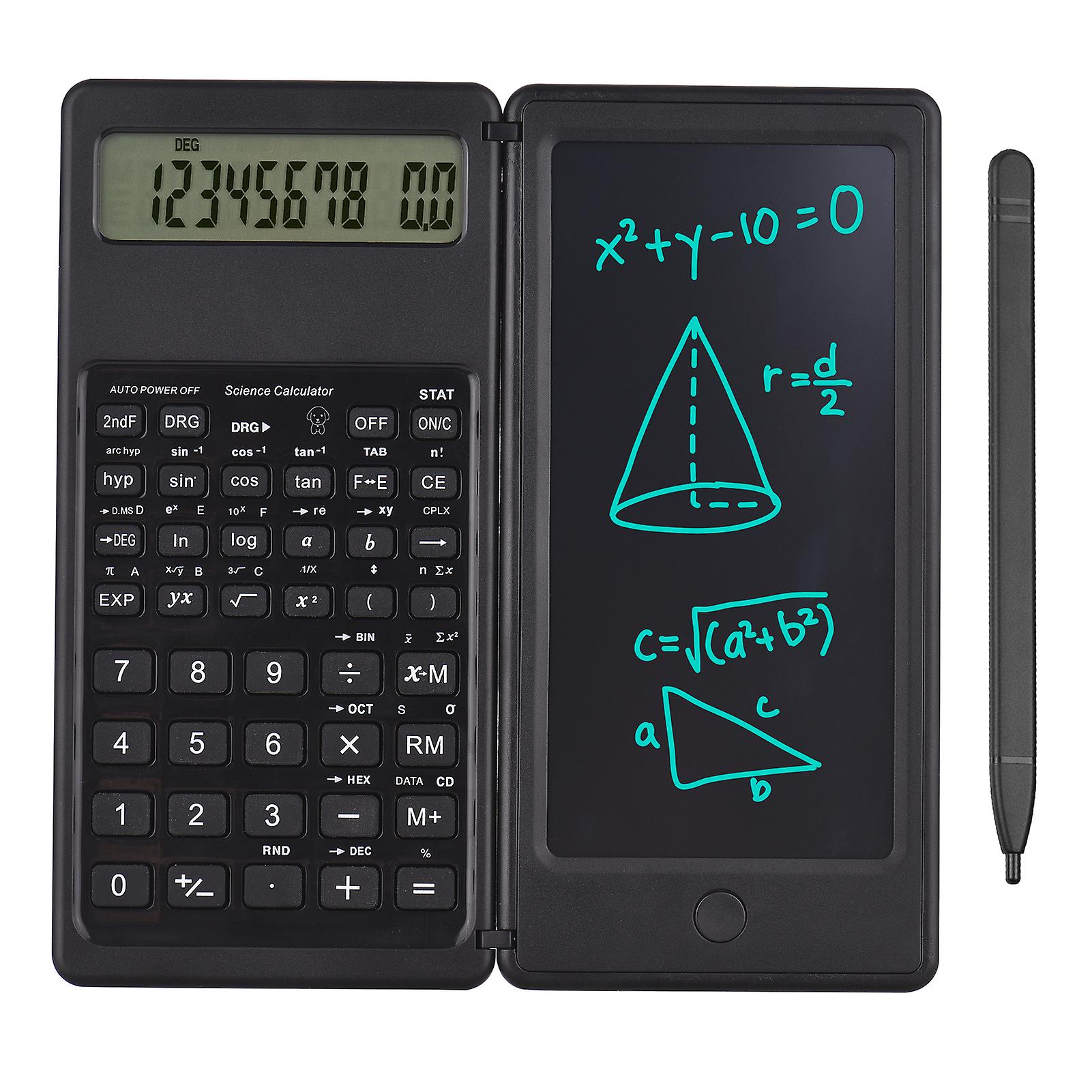 Calculator With Lcd Writing Tablet Desktop Calculators 10 Digits Display With Stylus Erase Button Thin And Foldable Design For Daily And Basic Office