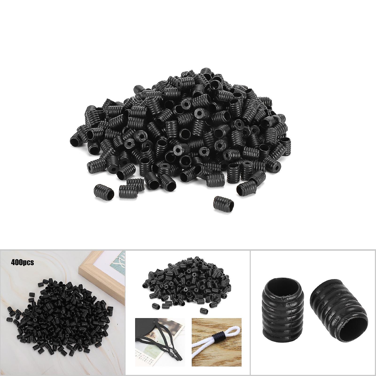 400pcs Adjustable Elastic Cord Buckle Multifunction Silicone Mouth-muffle Rope Plugblack