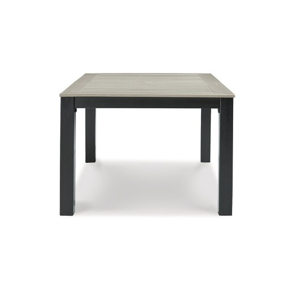 Signature Design by Ashley Mount Valley Black/Beige Outdoor Dining Table with Umbrella Option