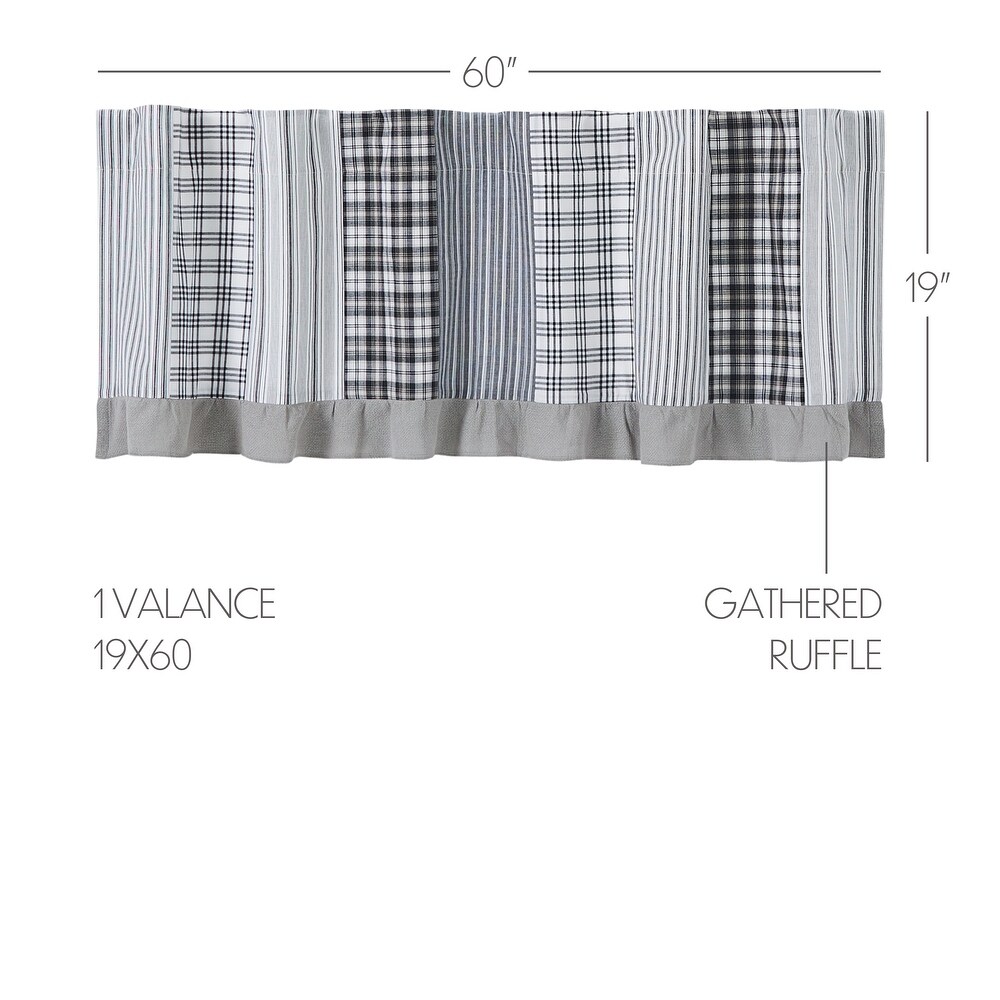 Sawyer Mill Black Patchwork Valance 19x60   M