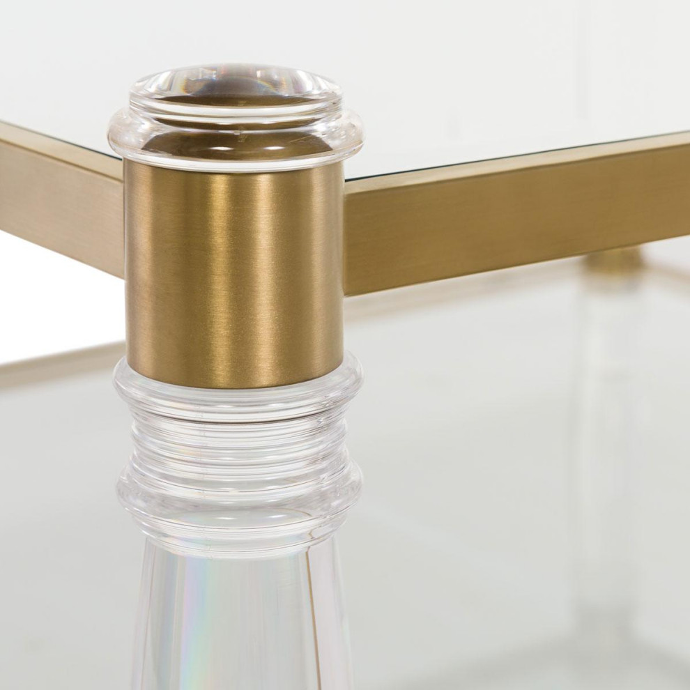 Adara Acrylic Coffee Table Bronze   Contemporary   Coffee Tables   by Peachtree Fine Furniture  Houzz