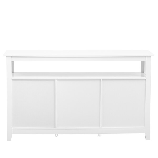 Modern Console Table with 2 Doors and 6 Small Storage Grid