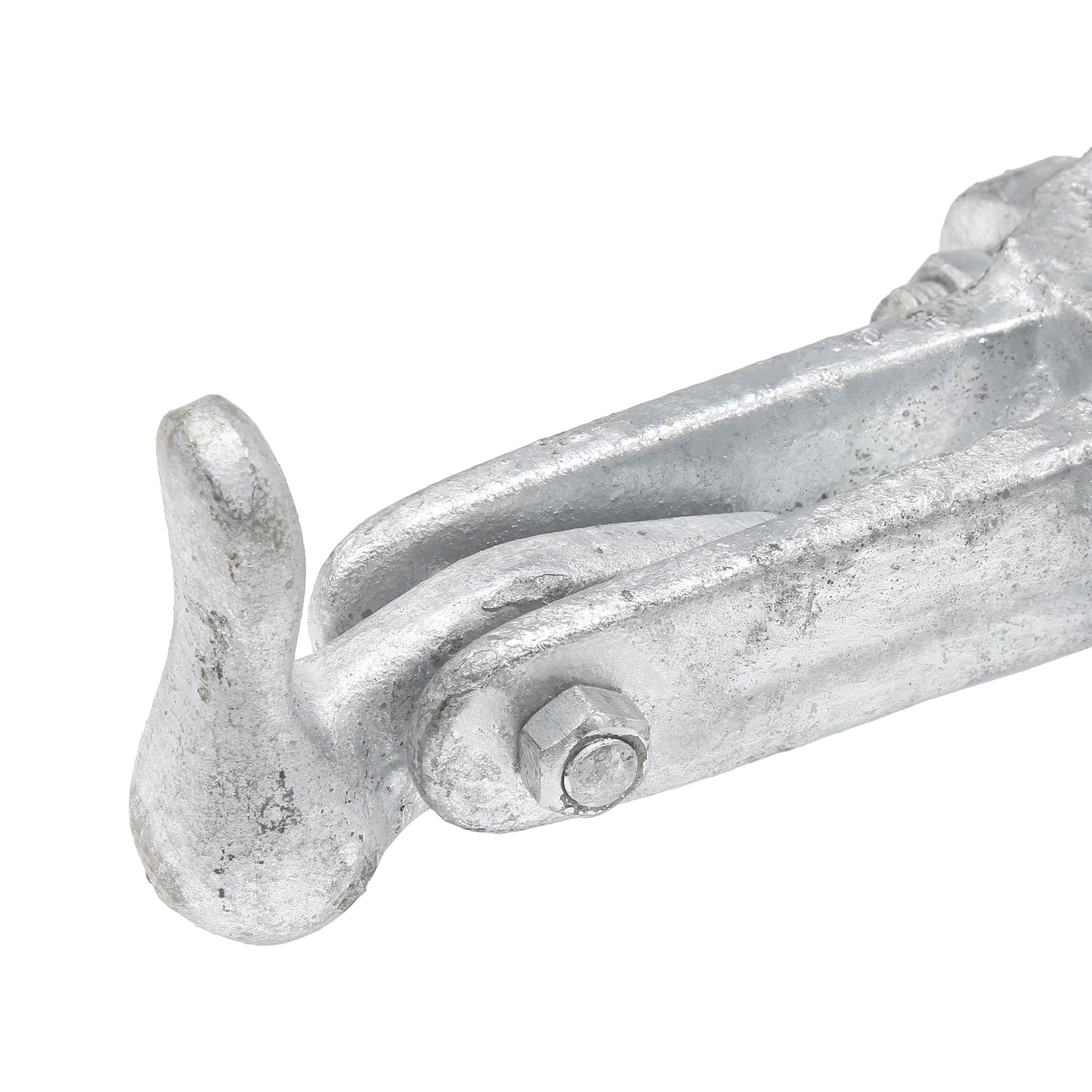 Plum Fittings Chain Link Fence Gate Holder 1 5/8" or 2" [1 7/8" OD] | Duckbill Gate Holdback | Galvanized Pressed Steel