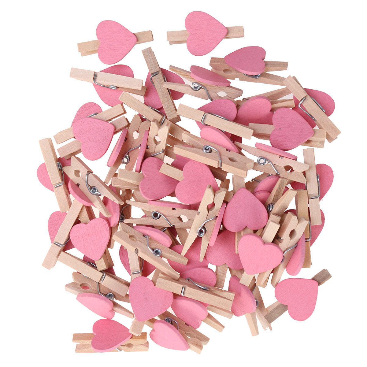 OUNONA Wooden Heartclips Photo Mini Clothes Clipclothespins Love Picture Craft Clothespin Cloth Pictures Small Wood Colored