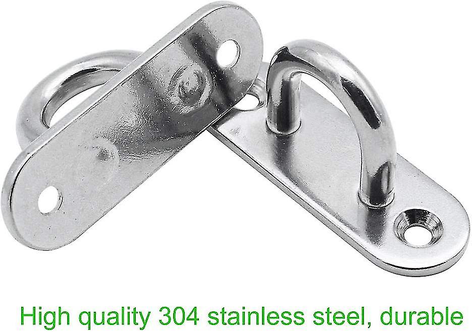 6 Pieces Eyelet Plates Stainless Steel Cover Plate 5mm Mast Plate Heavy Duty Fixing Hooks For Wall Hooks Hanging Chairs Awning Boat Accessories Etc Ji