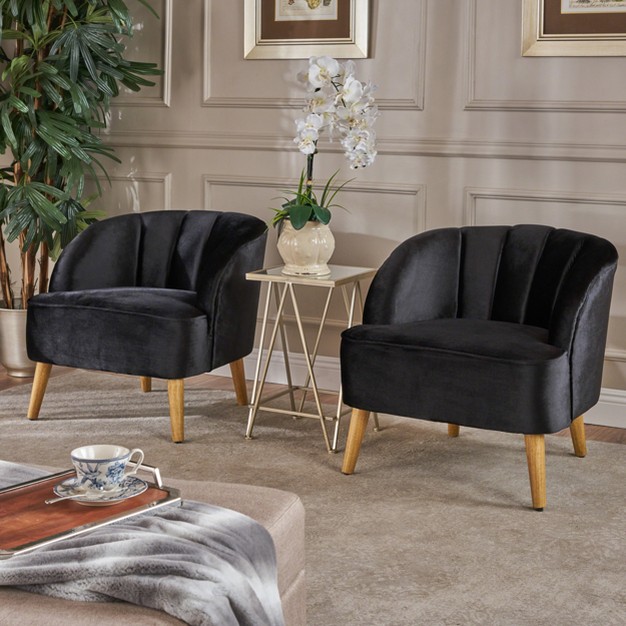 Set Of 2 Amaia Modern New Velvet Club Chair Christopher Knight Home