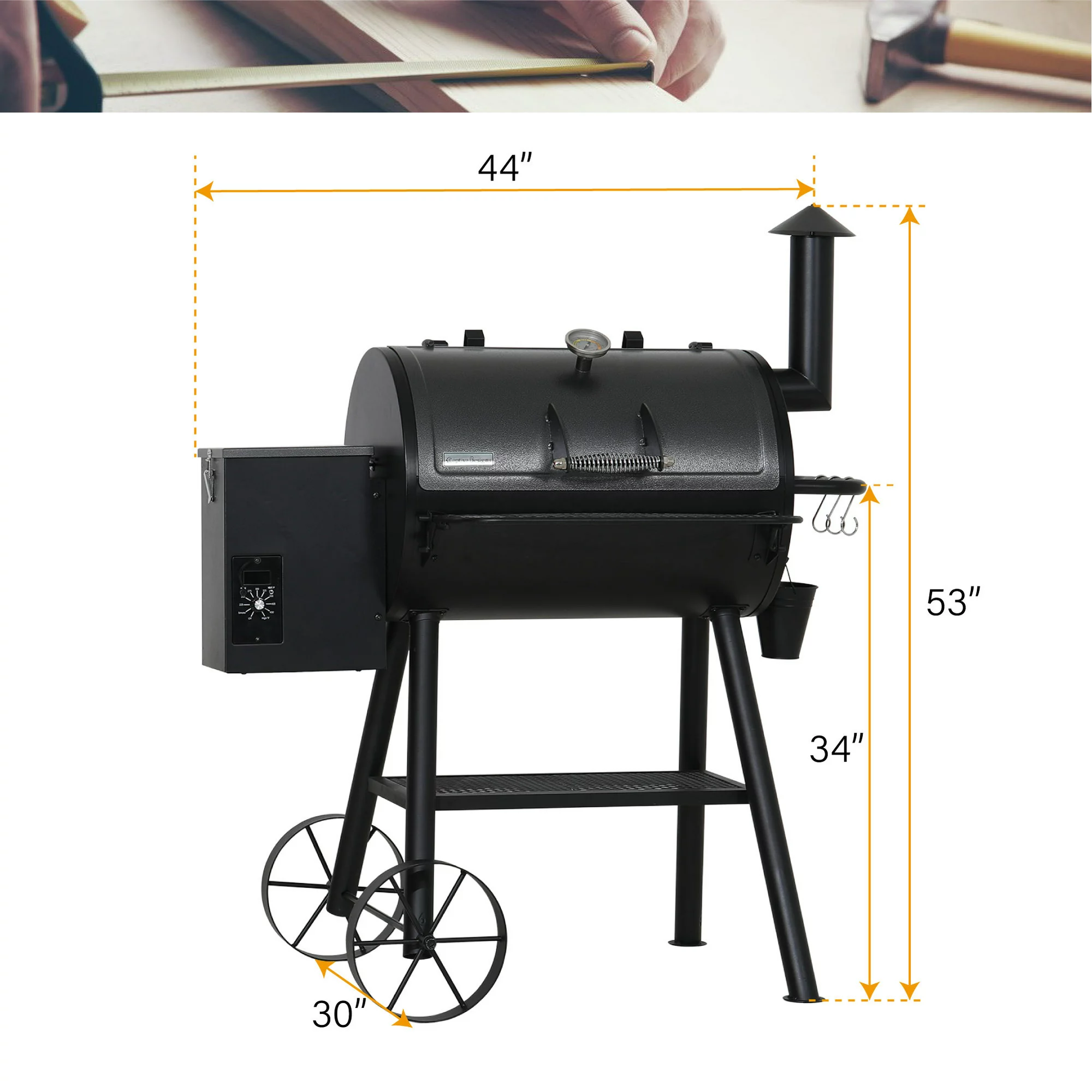 Sophia and William 8 in 1 Portable Wood Pellet Grill and Smoker with Protected Cover