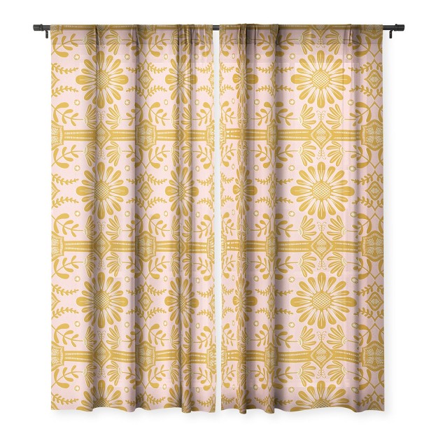 Sewzinski Boho Florals Single Panel Sheer Window Curtain Society6