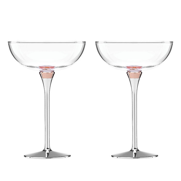 Kate Spade new york Rosy Glow Champagne Saucer Pair