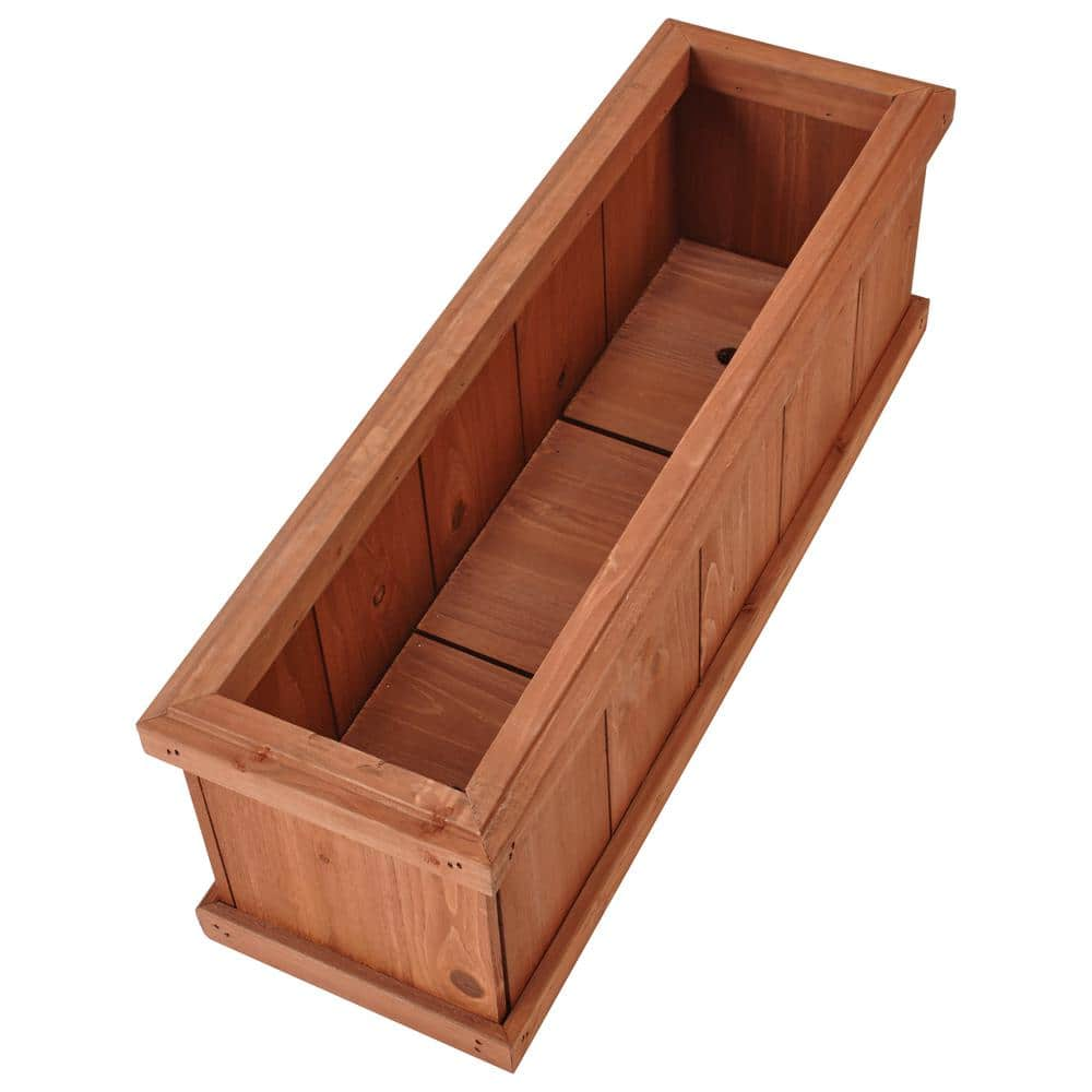 28 in. x 9 in. Wood Planter Box 142671