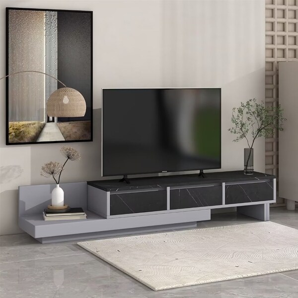 Extendable TV Stand Media Console with 3-Drawer - 65 inches in width