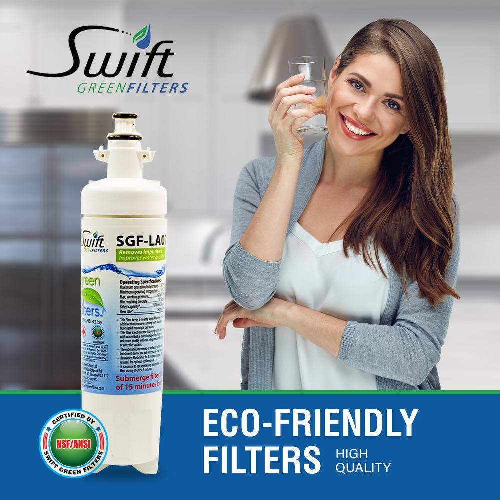 Swift Green Filters Compatible Refrigerator Water Filter for LG LT700-P 46-9690 ADQ36006102 (3-Pack) SGF-LA07-3Pack