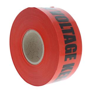 IDEAL 3 in. x 1000 ft. Barricade Tape Danger High Voltage Keep Out Red 42-052