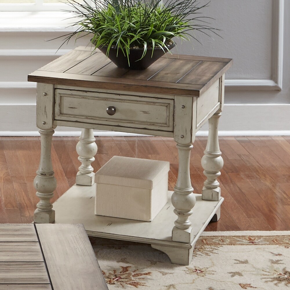 Morgan Creek Antique White Opt 3 Piece Set (1 Cocktail 2 End Tables)