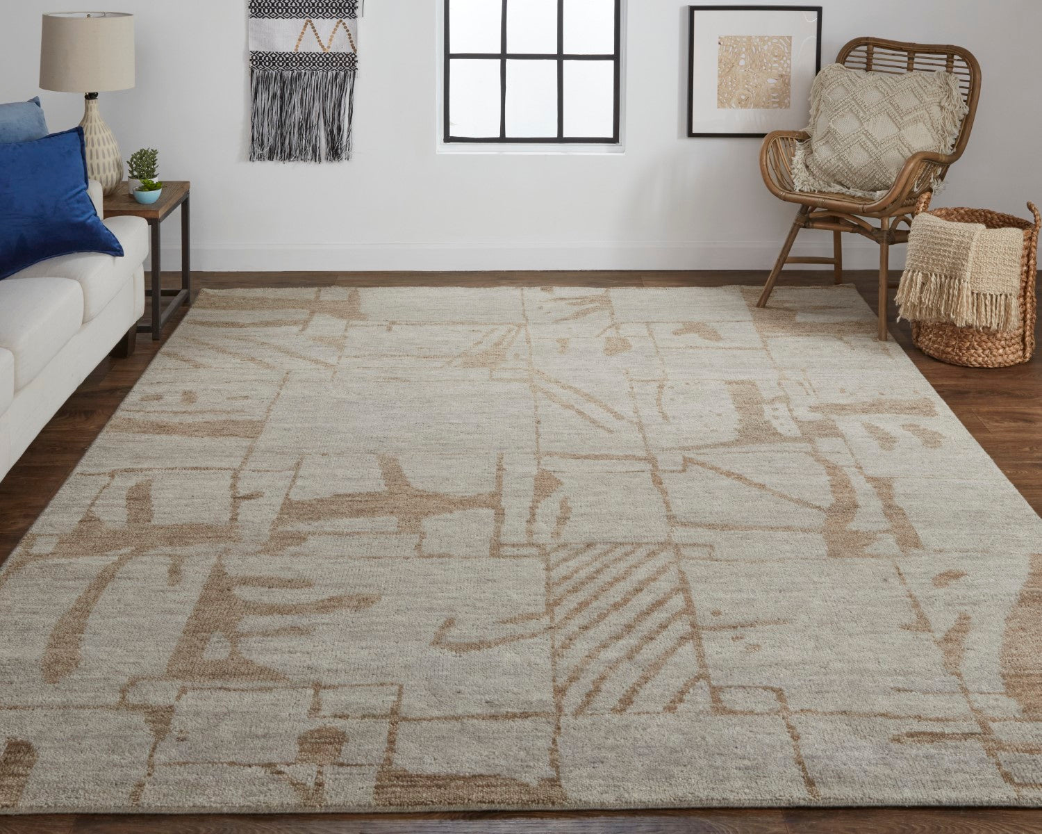 Sutton Hand Knotted Tan Rug