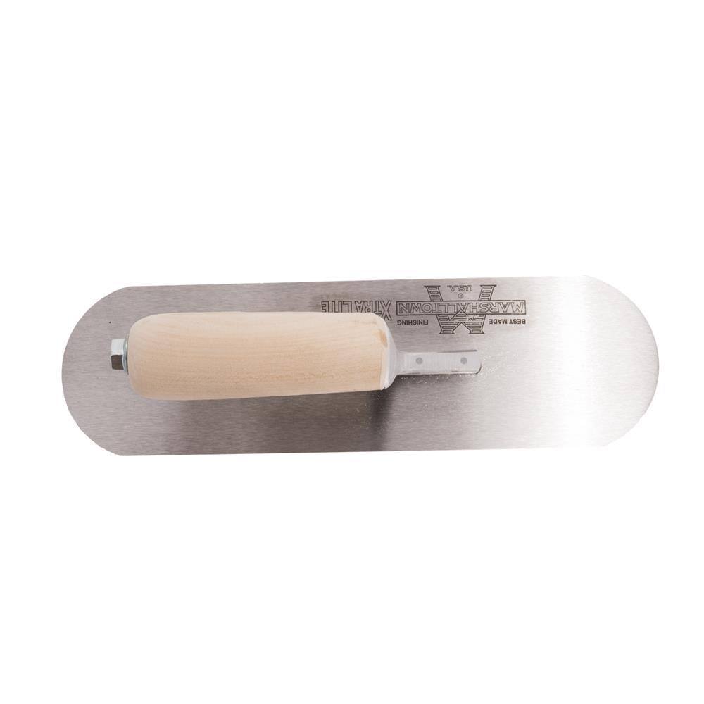 MARSHALLTOWN 12 in. x 3-12 in. Exposed Rivet PoolSaver Trowel - Curved Wood Handle SP12PR5