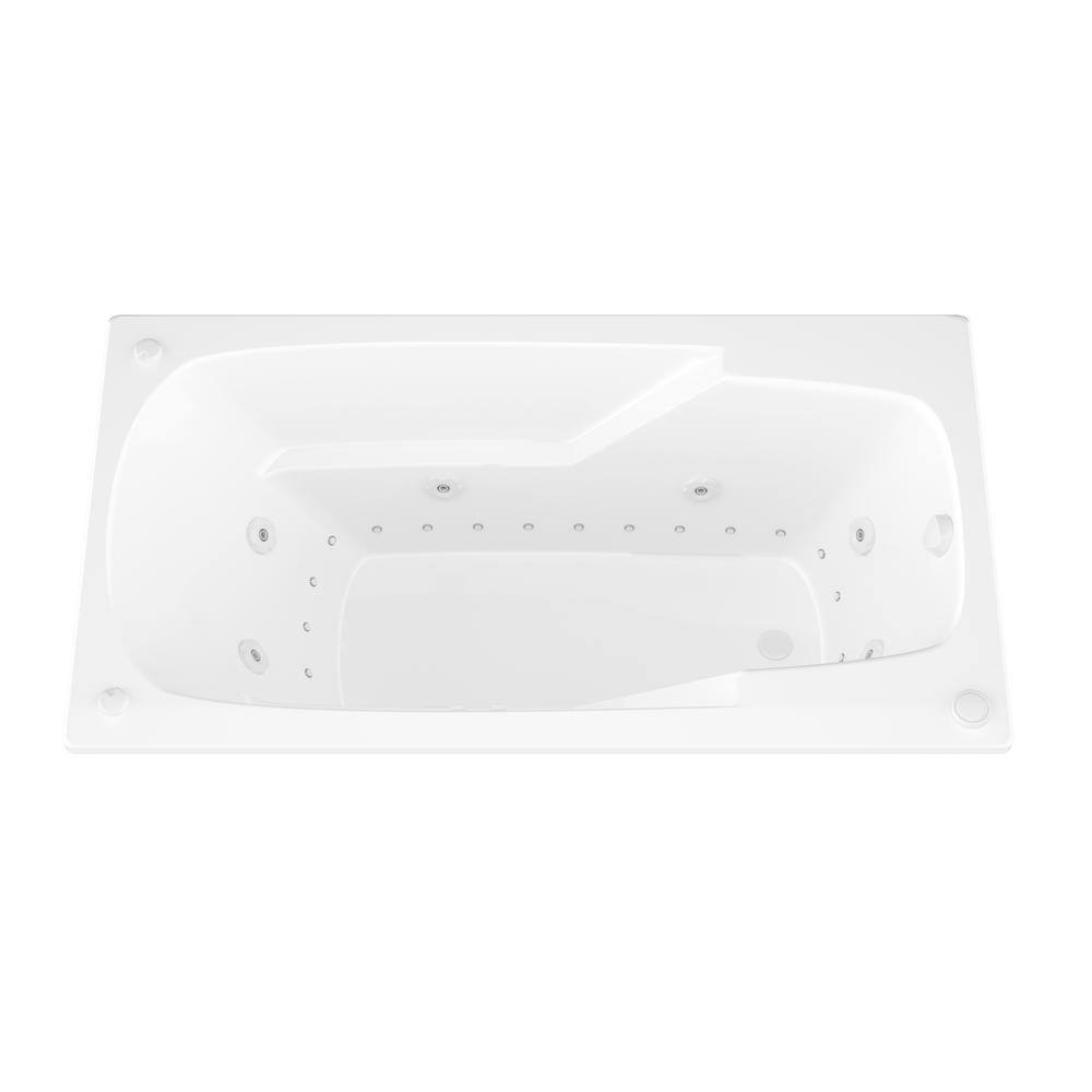 Universal Tubs Coral 5 ft. Rectangular Drop-in Whirlpool and Air Bath Tub in White HD3660EDR