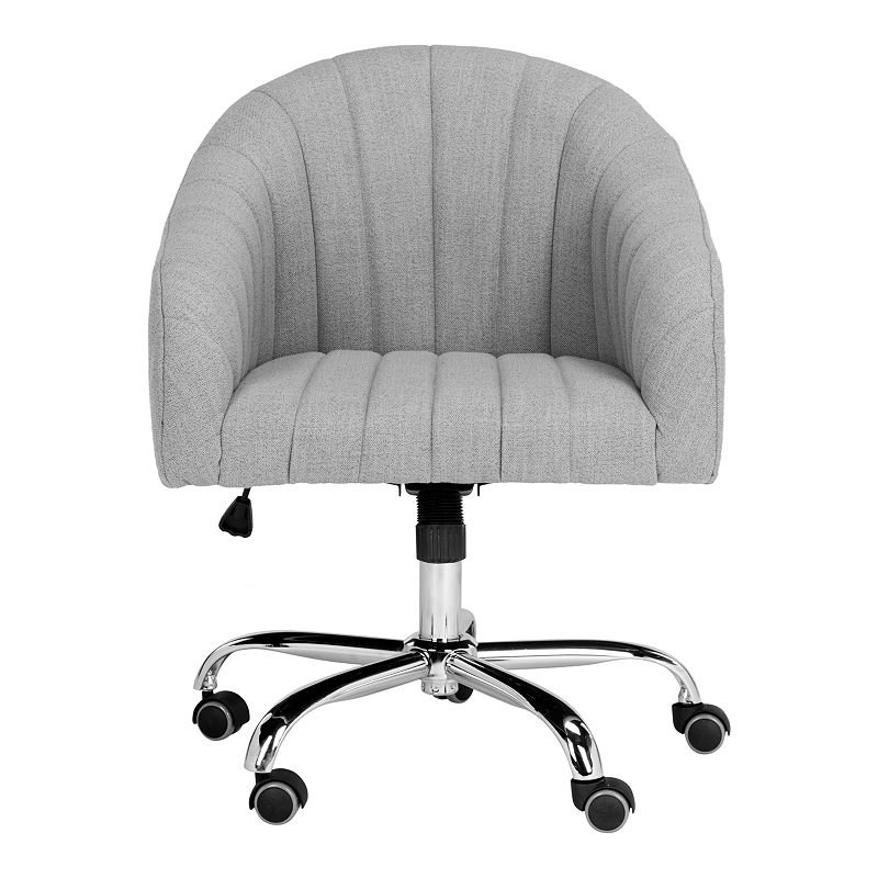 Safavieh Themis Linen Chrome Leg Swivel Office Chair