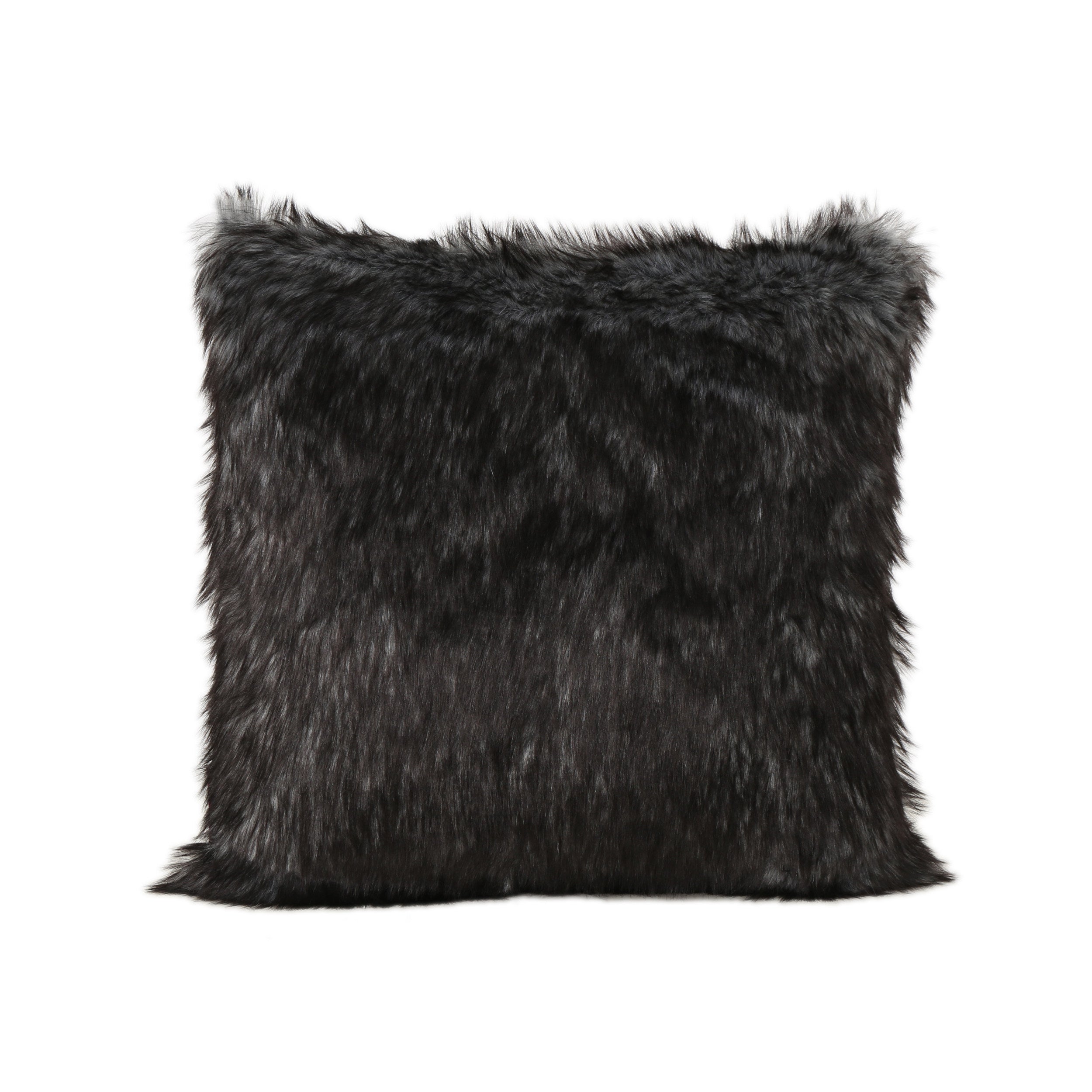 Laraine Furry Glam Black and White Streak Faux Fur Throw Pillow