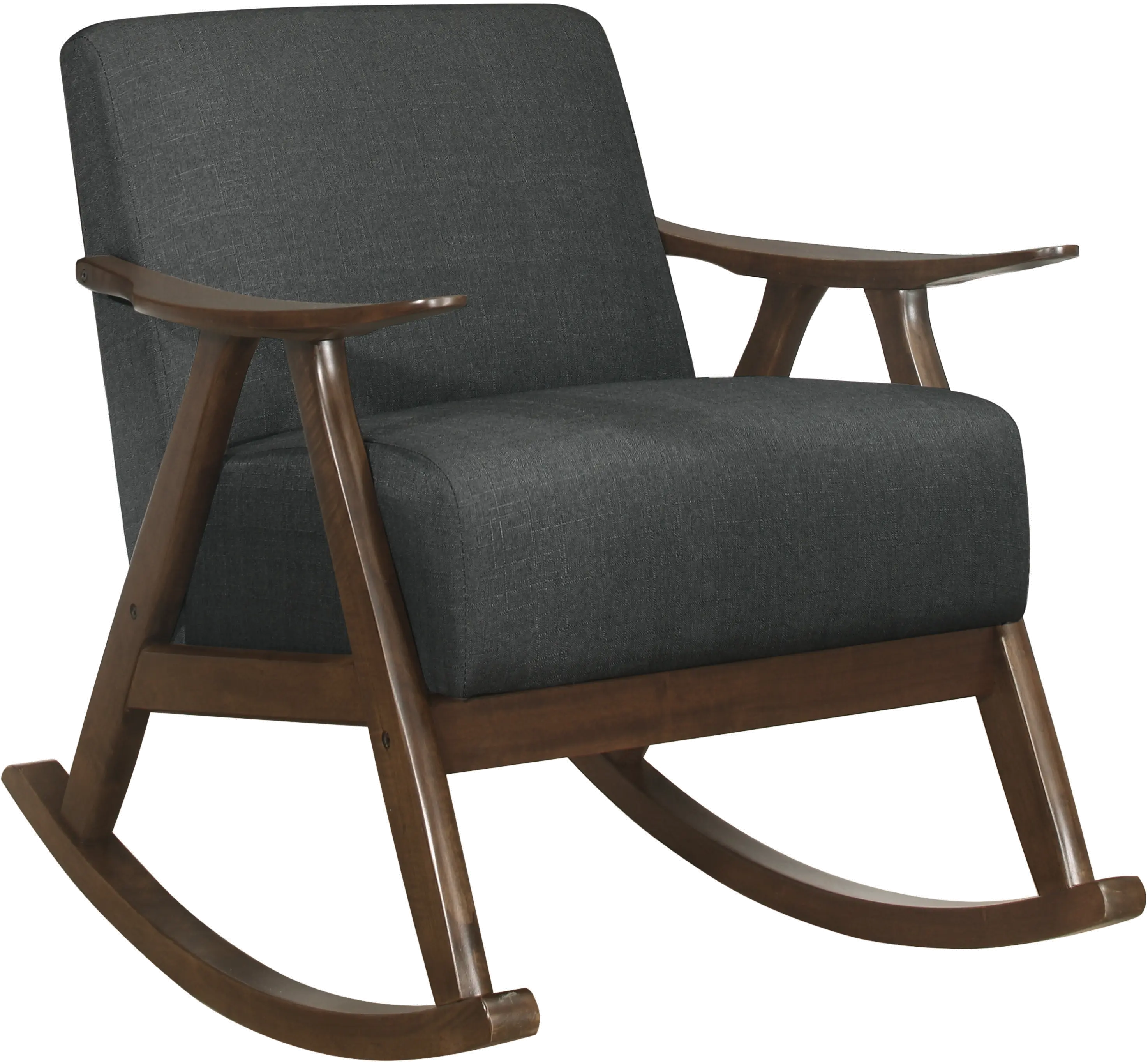 Waithe Dark Gray Exposed Wood Rocking Chair