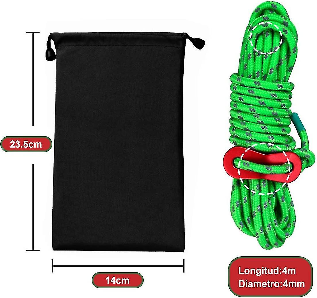 8 Pack Tent Guy Ropes， Light-weight Tent Guide Lines Cord With Tensioners Adjust