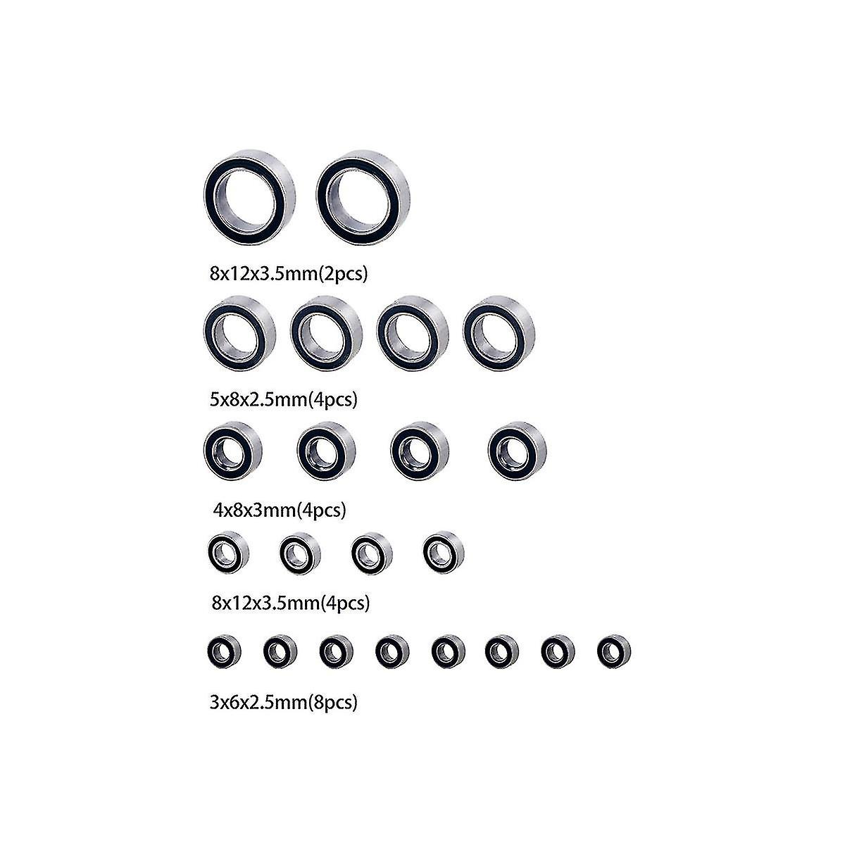 22pcs Steel Sealed Bearing Kit Is Suitable For 1/18 Rc Crawler Trx4m Upgrade Parts.