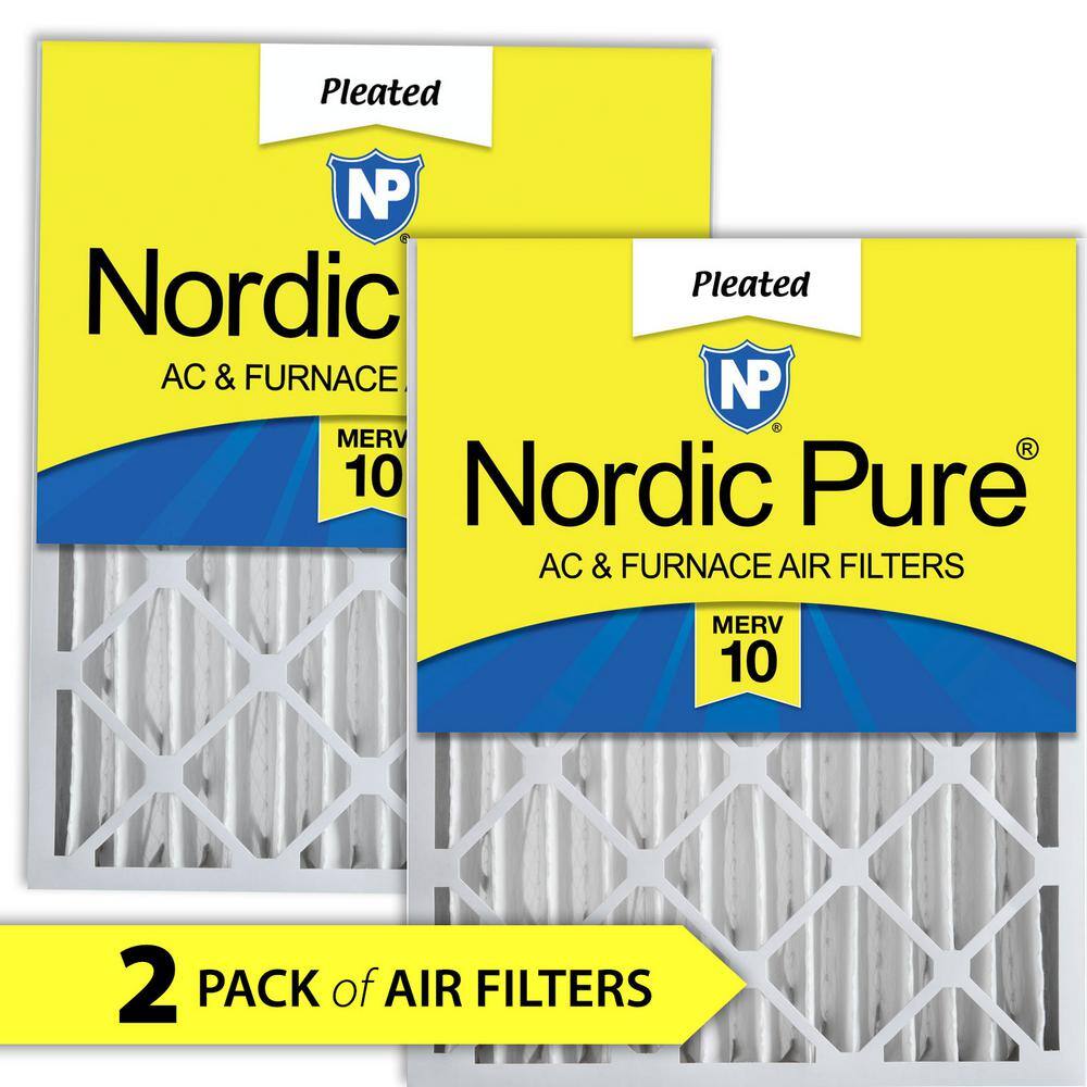 Nordic Pure 16 in. x 24 in. x 4 in. Dust  Pollen Pleated MERV 10 Air Filter (2-Pack) 16x24x4M10-2