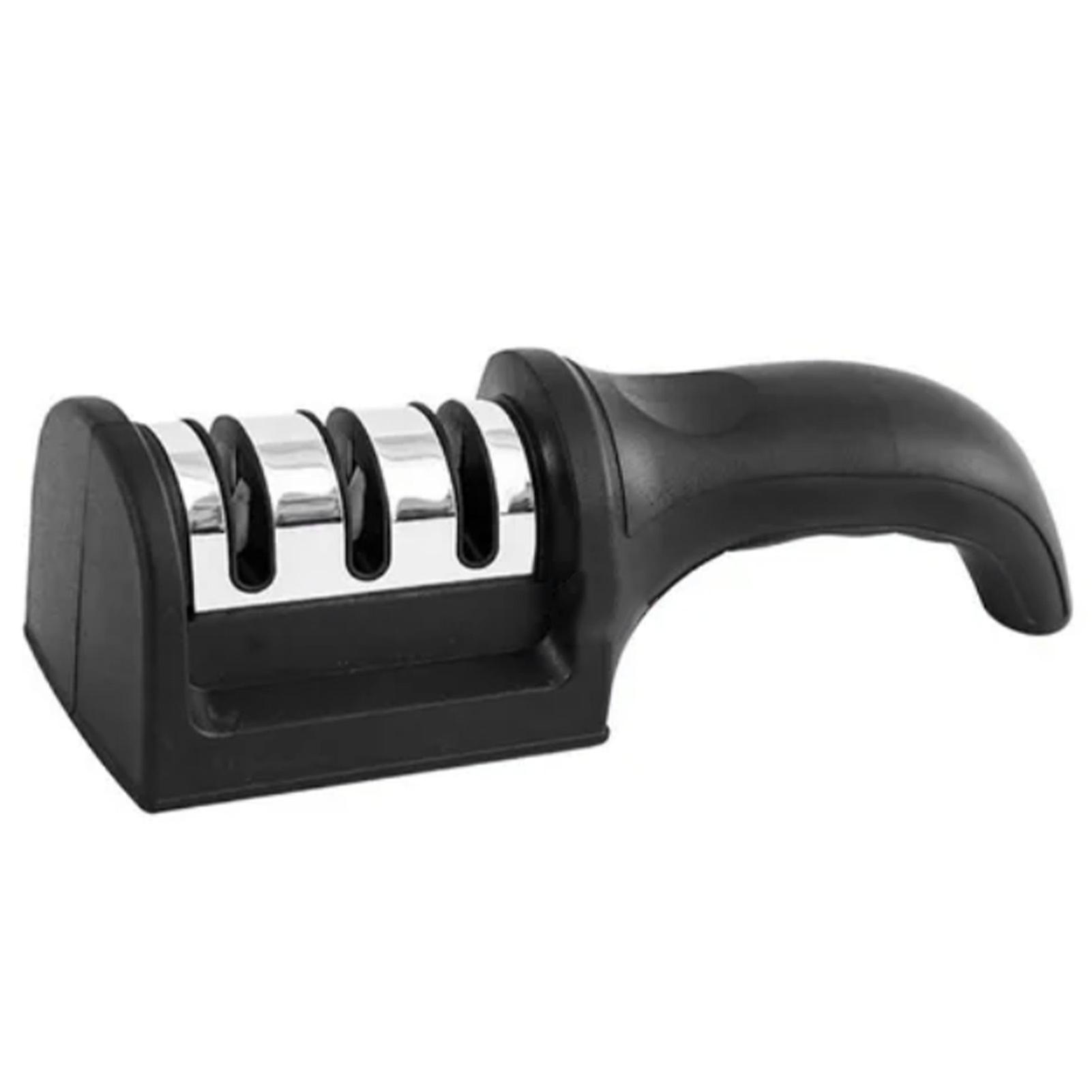 Knife Sharpener 3 Slot Kitchen Knives Sharpen Blade Sharpening Tool for Home Kitchen Black