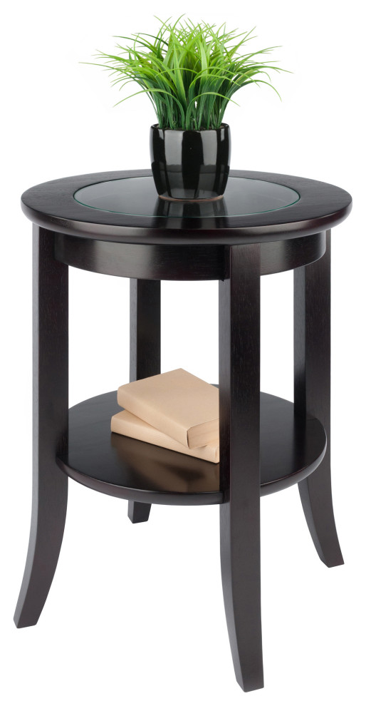 Genoa End Table  Glass Inset  one shelf   Transitional   Side Tables And End Tables   by Arcadian Home  ampLighting  Houzz