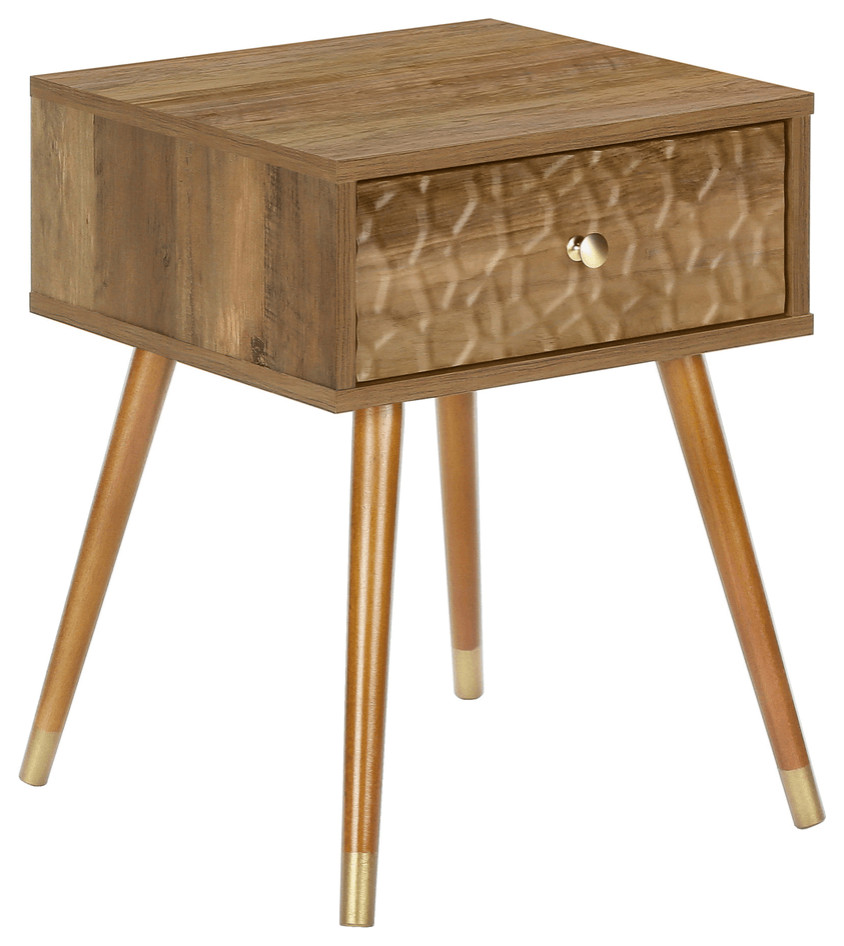 20 quotWalnut End Table With Drawer   Side Tables And End Tables   by HomeRoots  Houzz