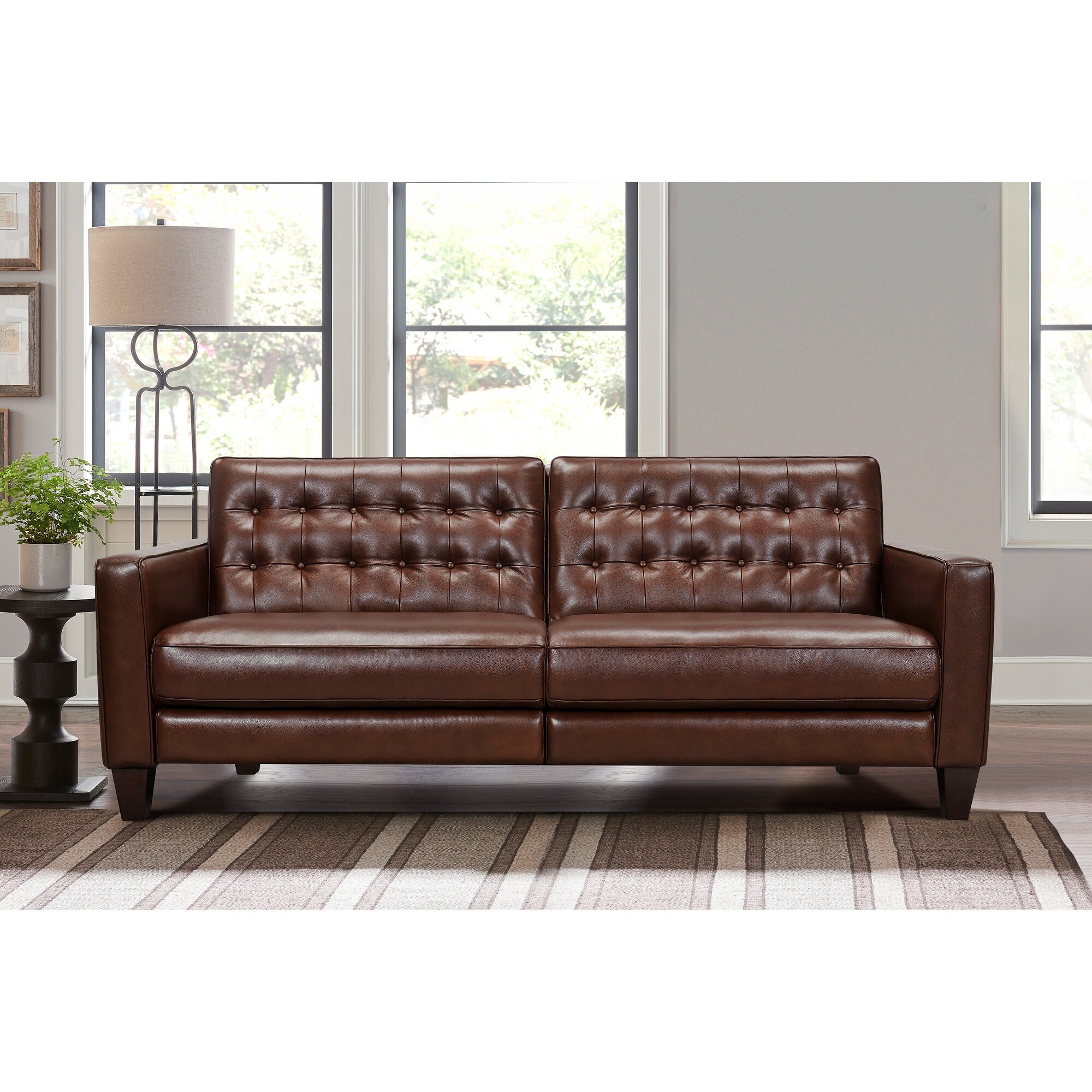 Wesley Chesterfield Power Footrest Leather Sofa