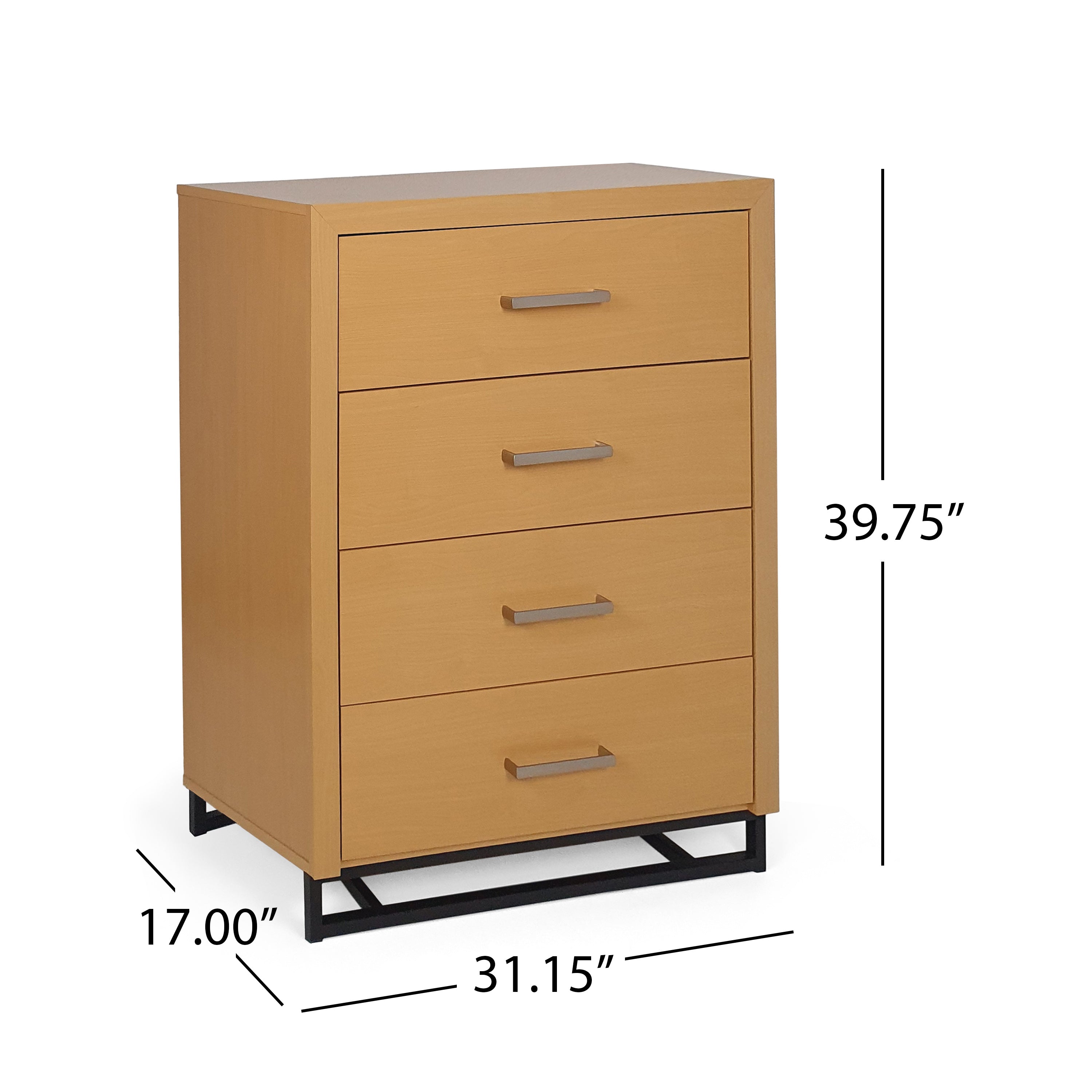 Borah Contemporary Faux Wood 4 Drawer Dresser