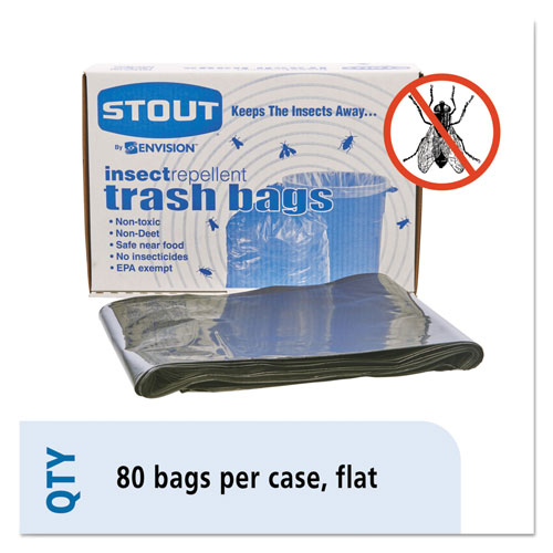 Stout Insect-Repellent Trash Bags | 35 gal， 2 mil， 33