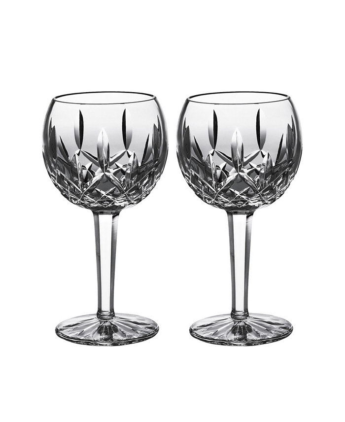 Waterford Lismore Balloon Wine Glasses 8 Oz Set of 2