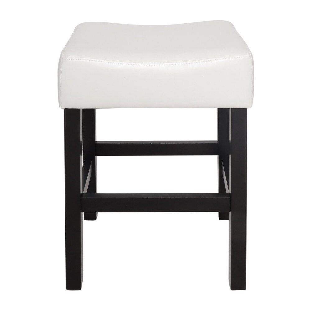 Lopez 27 inch Backless Ivory Leather Counterstools (Set of 2) by Christopher Knight Home