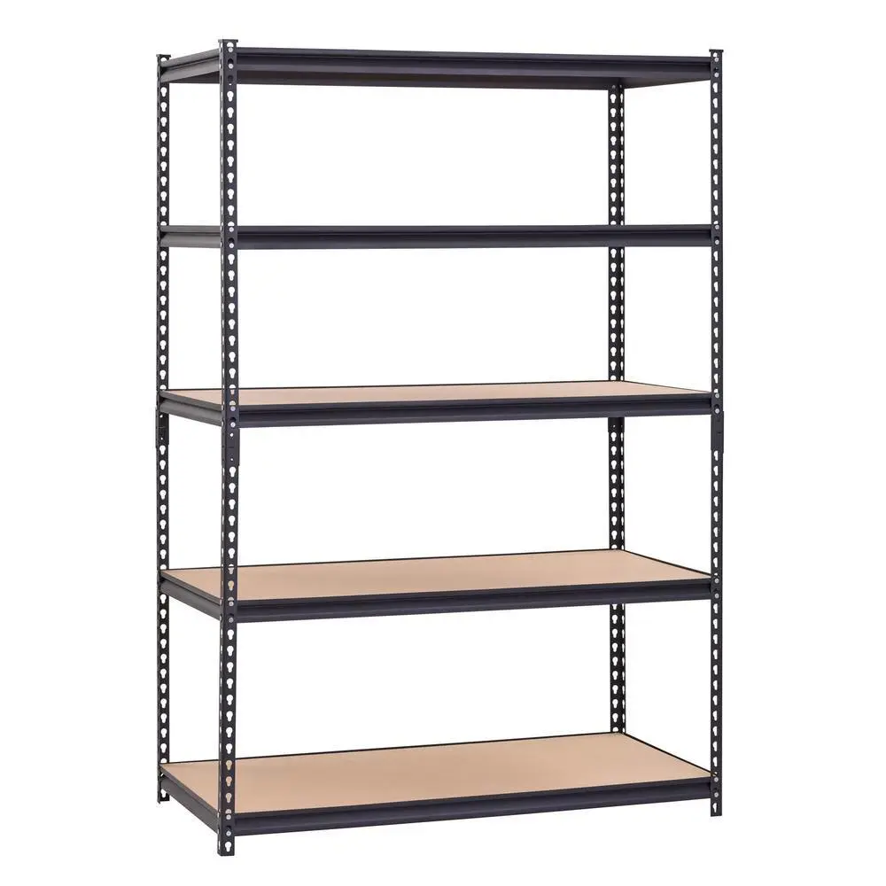 Muscle Rack 5-Tier Heavy Duty Steel Garage Storage Shelving Unit in Black (48 in. W x 72 in. H x 24 in. D) UR-245PBB