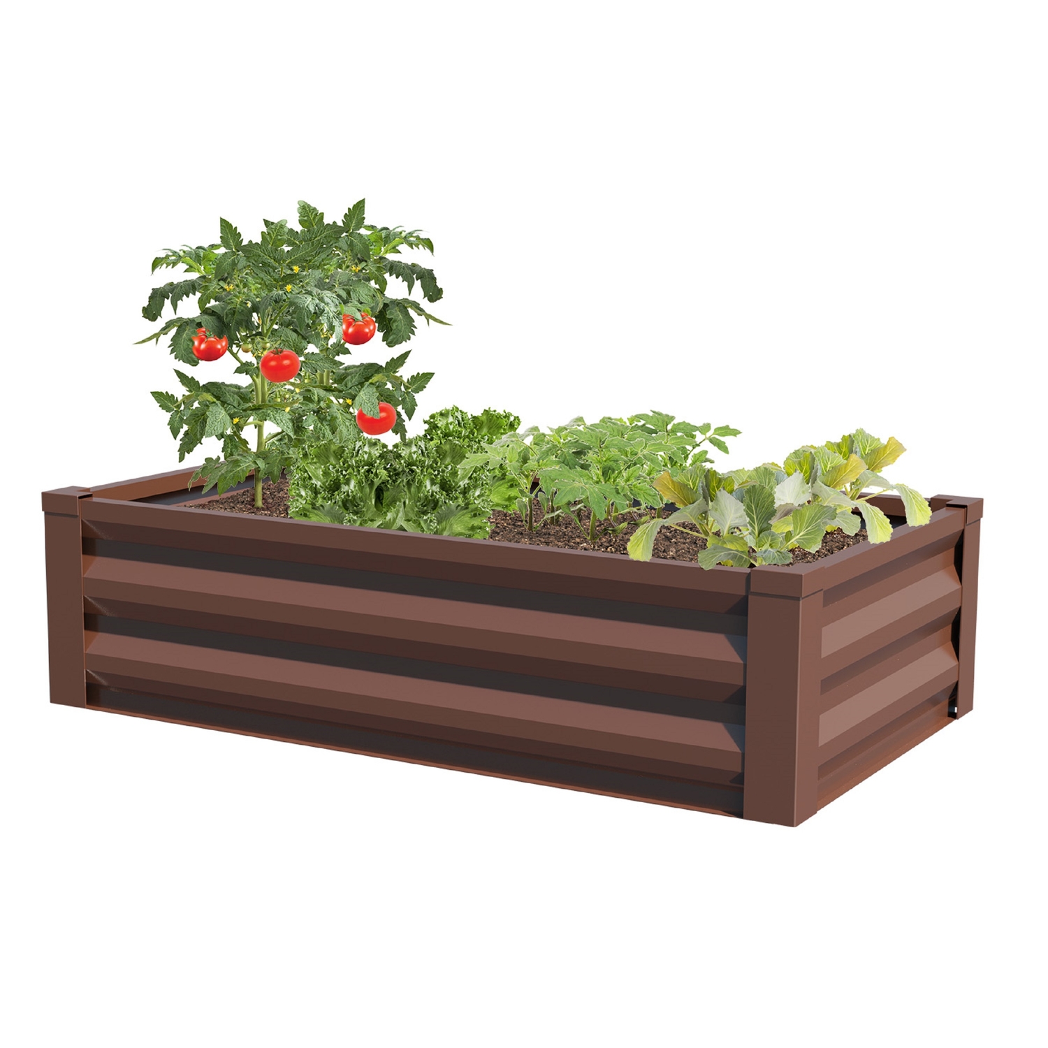 Panacea 12 in. H X 48 in. W X 24 in. D Steel Raised Garden Bed Brown