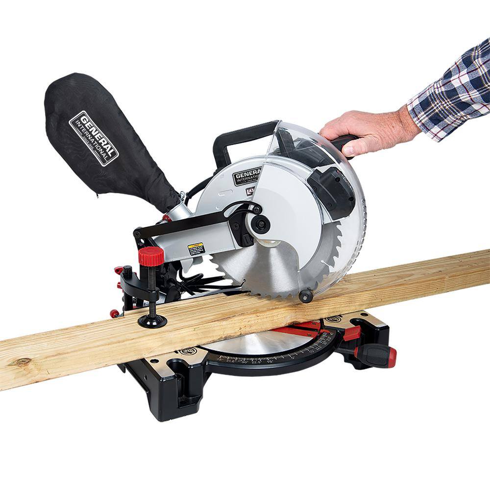 General International 15 Amp 10 in. Compound Miter Saw with Laser Guidance System MS3003