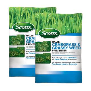 Halts 10.06 lbs. 5000 sq. ft. Crabgrass  Grassy Weed Preventer for Lawns (2-Pack) VB30015